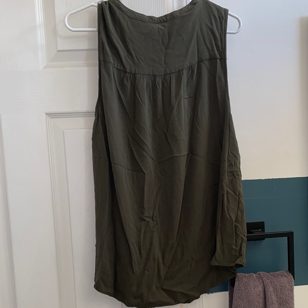Torrid Olive Button-Up Tank Top - Picture 5 of 7